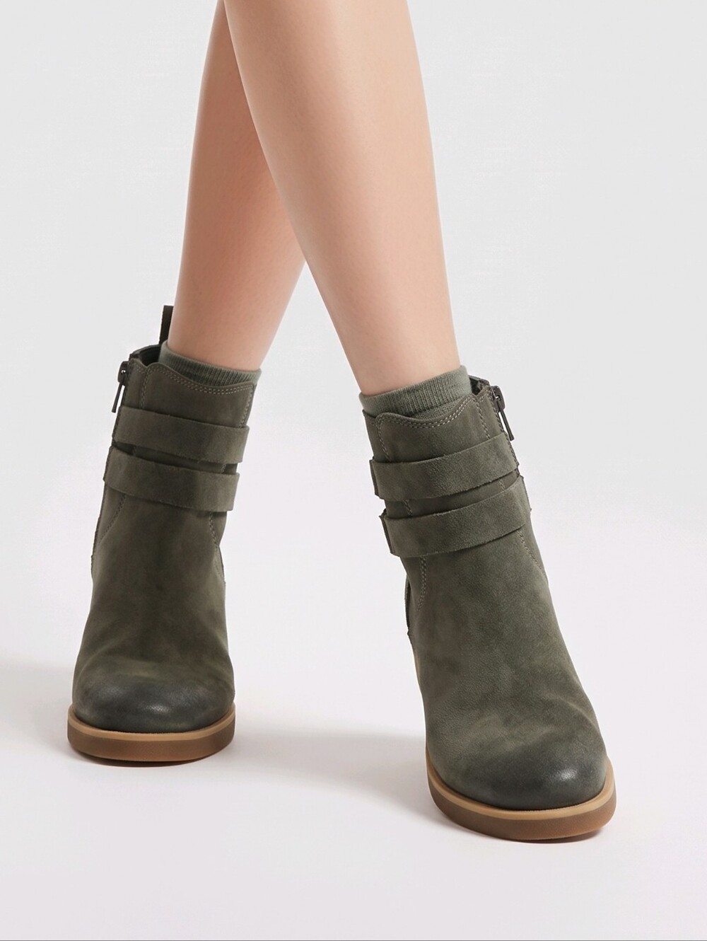 New UGG Women's Josefene Ankle Boots Olive Taupe Sz 8